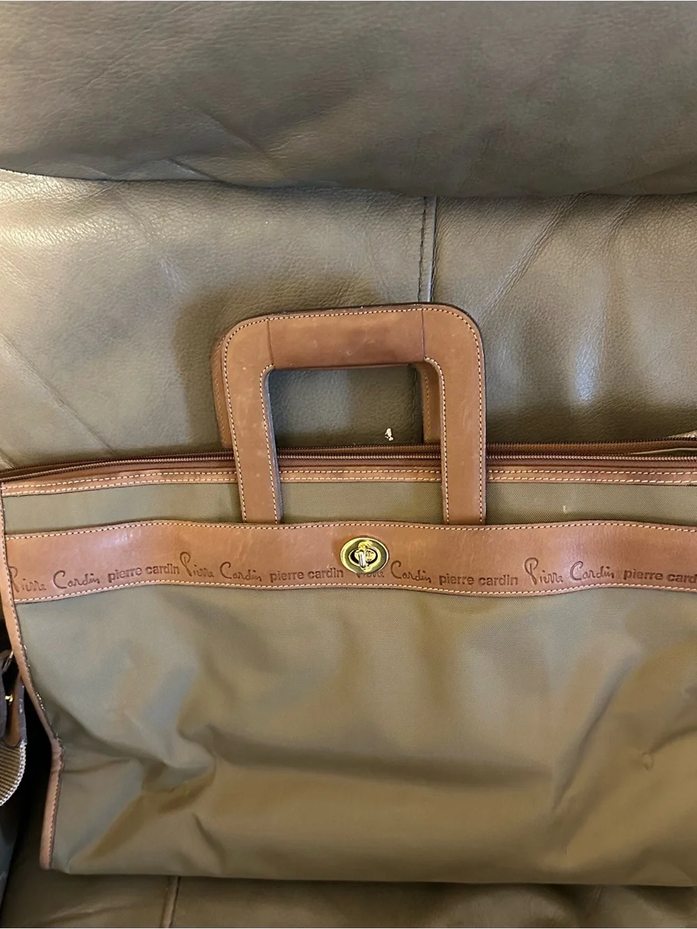Pierre Cardin Vintage Nylon Leather Briefcase Travel Tote Shoulder Bag Unisex